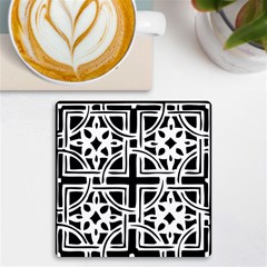 Black And White Geometric Geometry Pattern Uv Print Square Tile Coaster 