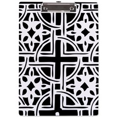 Black And White Geometric Geometry Pattern A4 Clipboard