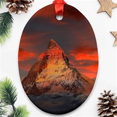 Switzerland-zermatt-mountains-snow- Ornament (oval)