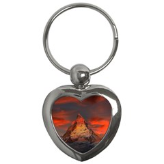 Switzerland-zermatt-mountains-snow- Key Chain (heart) by Jancukart