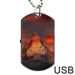 Switzerland-zermatt-mountains-snow- Dog Tag Usb Flash (one Side) by Jancukart