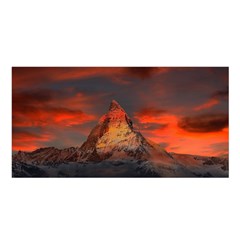 Switzerland-zermatt-mountains-snow- Satin Shawl 45  X 80  by Jancukart