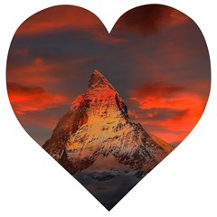 Switzerland-zermatt-mountains-snow- Wooden Puzzle Heart by Jancukart