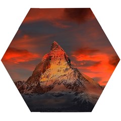 Switzerland-zermatt-mountains-snow- Wooden Puzzle Hexagon by Jancukart