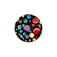 Background-with-many-planets-space Golf Ball Marker (4 Pack) by Jancukart