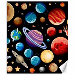 Background-with-many-planets-space Canvas 20  X 24  by Jancukart