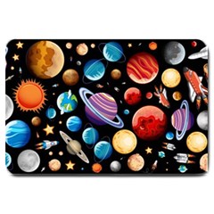 Background-with-many-planets-space Large Doormat  by Jancukart