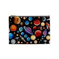 Background-with-many-planets-space Cosmetic Bag (Medium)