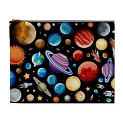 Background-with-many-planets-space Cosmetic Bag (xl) by Jancukart