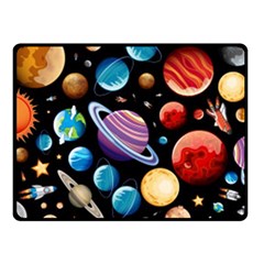 Background-with-many-planets-space Fleece Blanket (small) by Jancukart