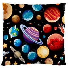 Background-with-many-planets-space Large Cushion Case (one Side)