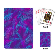 Leaf-pattern-with-neon-purple-background Playing Cards Single Design (rectangle) by Jancukart