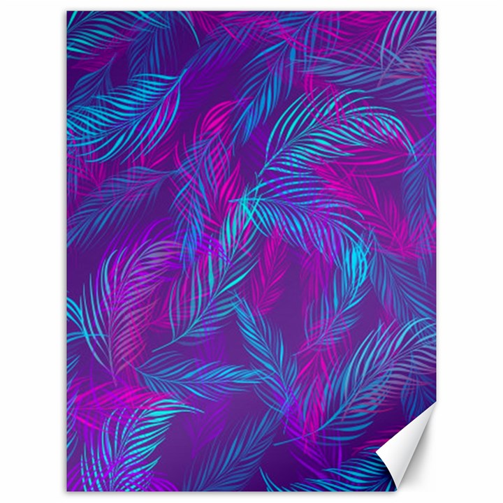 Leaf-pattern-with-neon-purple-background Canvas 12  x 16 