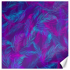 Leaf-pattern-with-neon-purple-background Canvas 20  X 20 