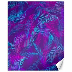 Leaf-pattern-with-neon-purple-background Canvas 11  X 14 