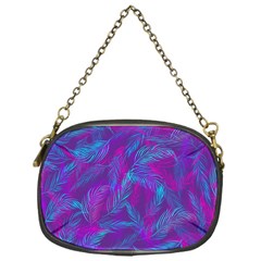 Leaf-pattern-with-neon-purple-background Chain Purse (one Side)