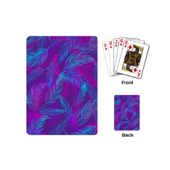 Leaf-pattern-with-neon-purple-background Playing Cards Single Design (mini)