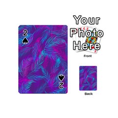 Leaf-pattern-with-neon-purple-background Playing Cards 54 Designs (mini) by Jancukart