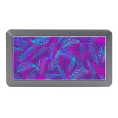 Leaf-pattern-with-neon-purple-background Memory Card Reader (mini)