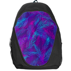 Leaf-pattern-with-neon-purple-background Backpack Bag