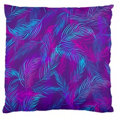 Leaf-pattern-with-neon-purple-background Standard Flano Cushion Case (two Sides)