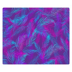 Leaf-pattern-with-neon-purple-background Double Sided Flano Blanket (small)  by Jancukart