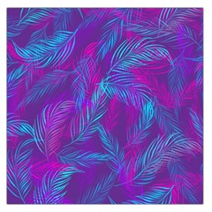 Leaf-pattern-with-neon-purple-background Square Satin Scarf (36  X 36 )