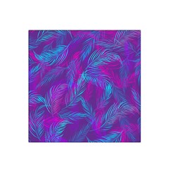 Leaf-pattern-with-neon-purple-background Satin Bandana Scarf 22  X 22 