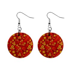 Seamless-pattern-slavic-folk-style Mini Button Earrings