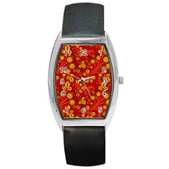 Seamless-pattern-slavic-folk-style Barrel Style Metal Watch