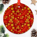 Seamless-pattern-slavic-folk-style Round Ornament (Two Sides) Front