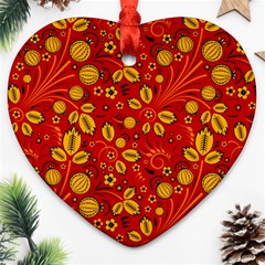 Seamless-pattern-slavic-folk-style Heart Ornament (two Sides)