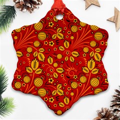 Seamless-pattern-slavic-folk-style Snowflake Ornament (two Sides)