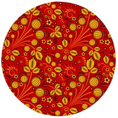 Seamless-pattern-slavic-folk-style Wooden Bottle Opener (round) by Jancukart