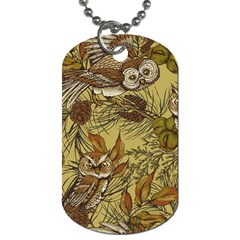 Forest-vintage-seamless-background-with-owls Dog Tag (one Side)