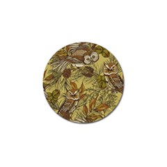 Forest-vintage-seamless-background-with-owls Golf Ball Marker