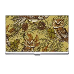 Forest-vintage-seamless-background-with-owls Business Card Holder