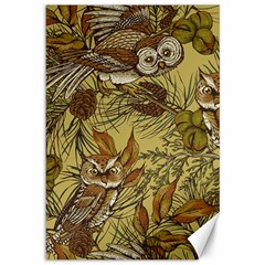 Forest-vintage-seamless-background-with-owls Canvas 12  X 18 