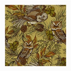 Forest-vintage-seamless-background-with-owls Medium Glasses Cloth