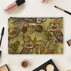 Forest-vintage-seamless-background-with-owls Cosmetic Bag (large)