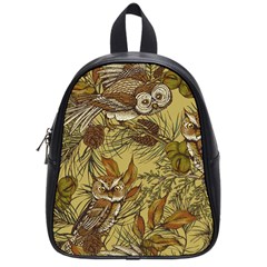 Forest-vintage-seamless-background-with-owls School Bag (small) by Jancukart