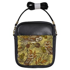 Forest-vintage-seamless-background-with-owls Girls Sling Bag by Jancukart