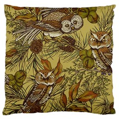 Forest-vintage-seamless-background-with-owls Large Cushion Case (one Side)