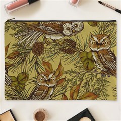 Forest-vintage-seamless-background-with-owls Cosmetic Bag (xxxl)