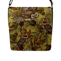 Forest-vintage-seamless-background-with-owls Flap Closure Messenger Bag (l) by Jancukart