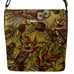 Forest-vintage-seamless-background-with-owls Flap Closure Messenger Bag (s)