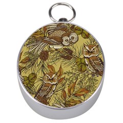 Forest-vintage-seamless-background-with-owls Silver Compasses