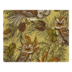 Forest-vintage-seamless-background-with-owls Double Sided Flano Blanket (large) 