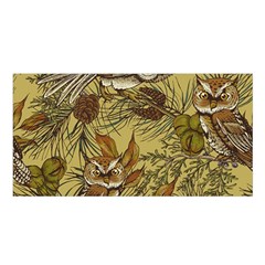 Forest-vintage-seamless-background-with-owls Satin Shawl 45  X 80 