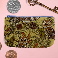 Forest-vintage-seamless-background-with-owls Large Coin Purse